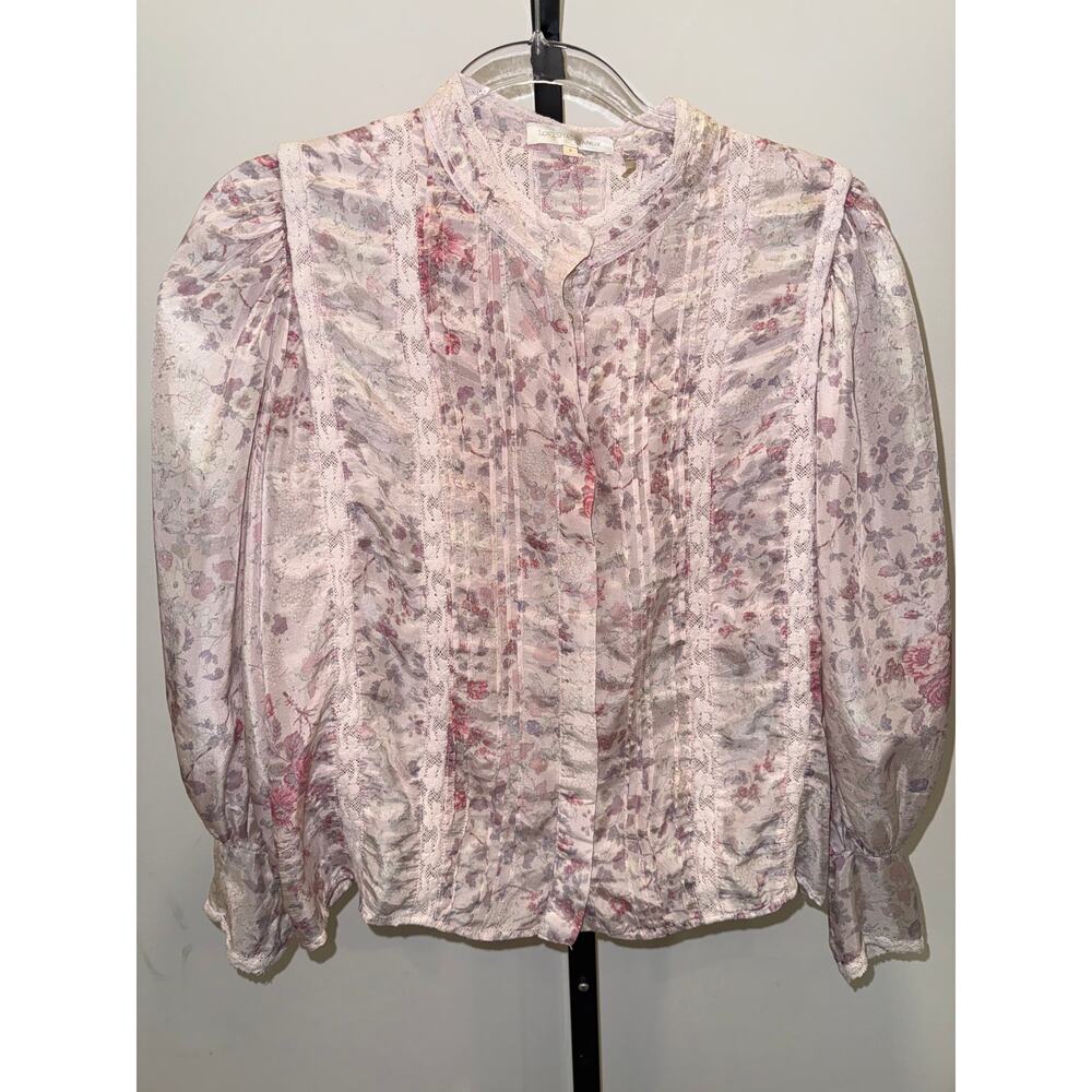 LoveShackFancy - Pink Floral Print Blouse - Womens Small - Picture 11 of 11